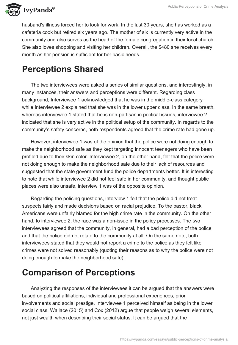 Public Perceptions of Crime Analysis. Page 2