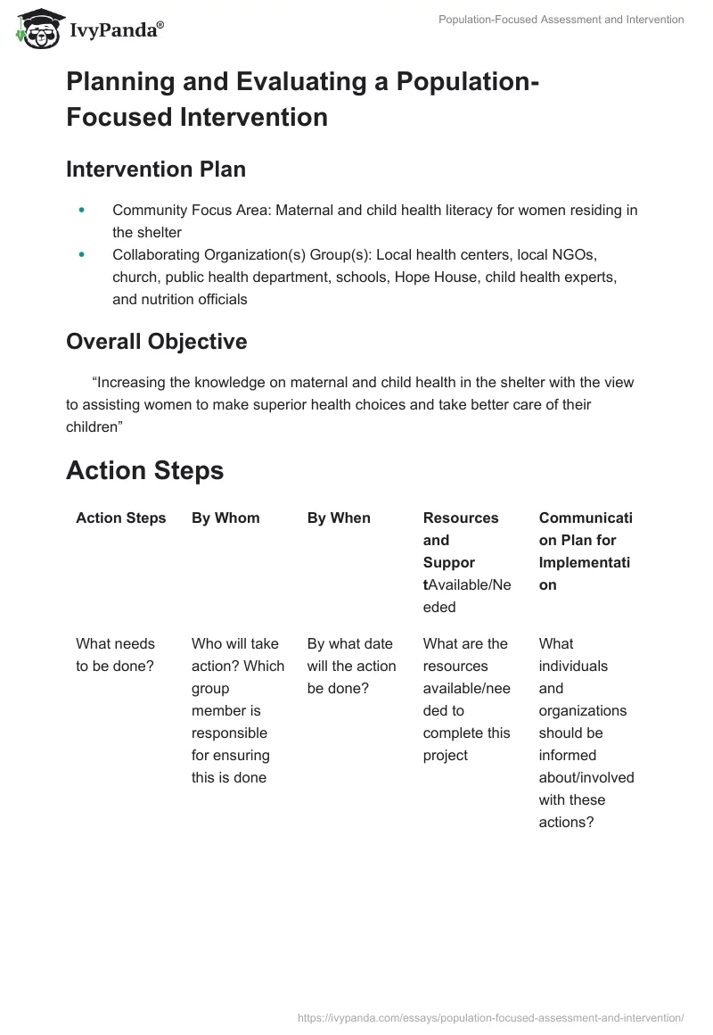 Population-Focused Assessment and Intervention. Page 2