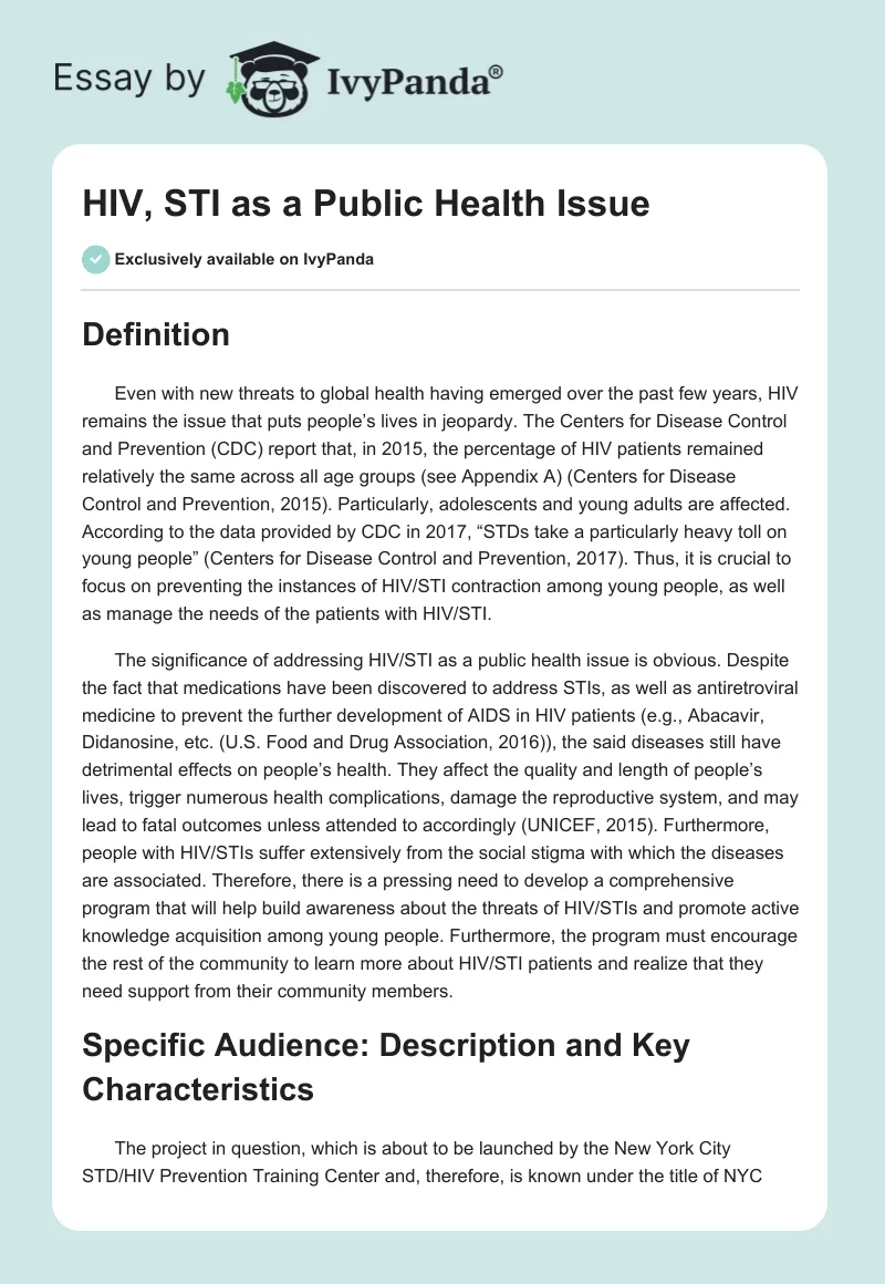 HIV, STI as a Public Health Issue. Page 1