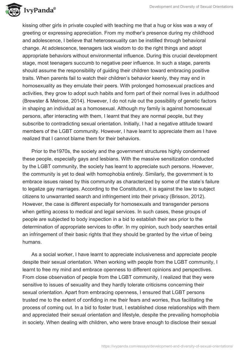 Development and Diversity of Sexual Orientations. Page 4