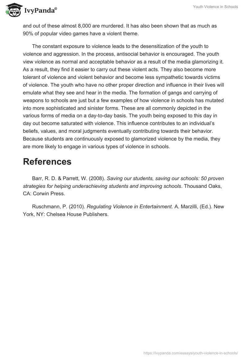 Youth Violence in Schools. Page 2