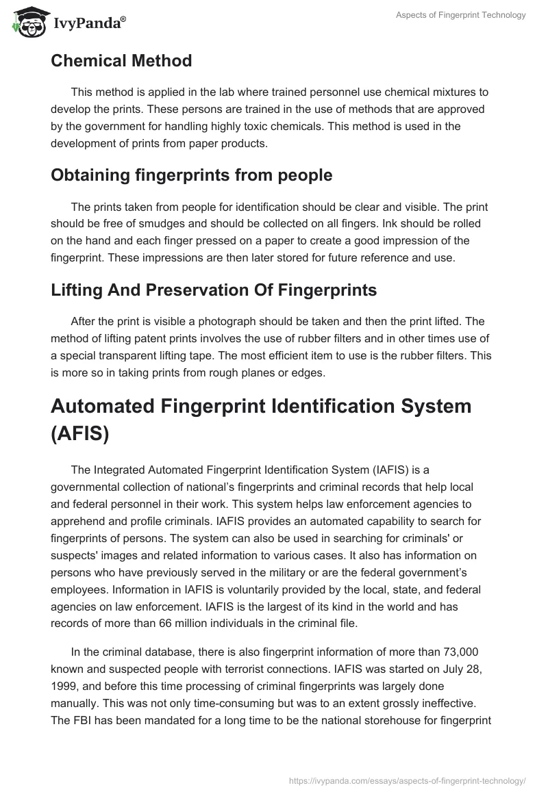 Aspects of Fingerprint Technology. Page 3