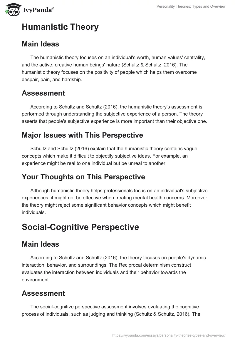 Personality Theories: Types and Overview. Page 2