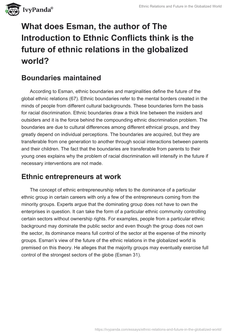 Ethnic Relations and Future in the Globalized World. Page 2