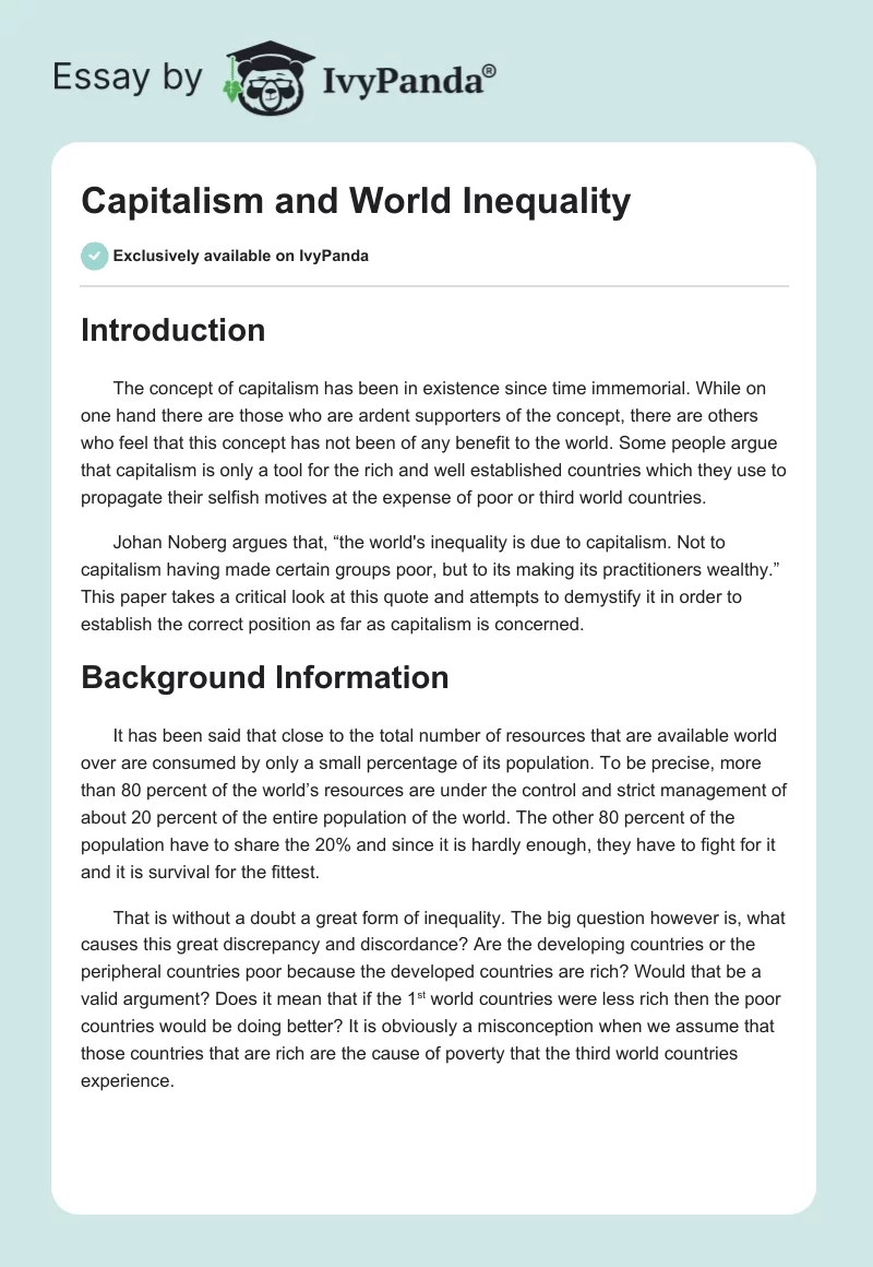 Capitalism and World Inequality. Page 1