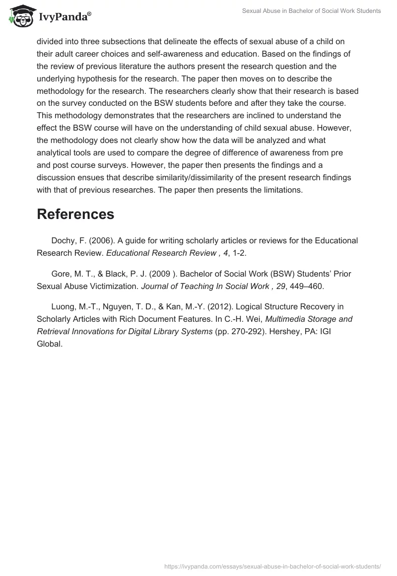 Sexual Abuse in Bachelor of Social Work Students. Page 2