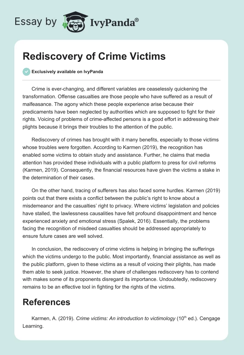 Rediscovery of Crime Victims. Page 1