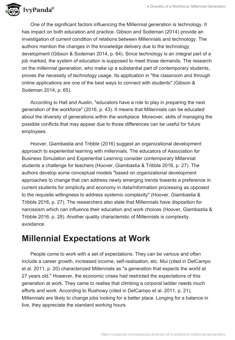 A Diversity of a Workforce: Millennial Generation. Page 2