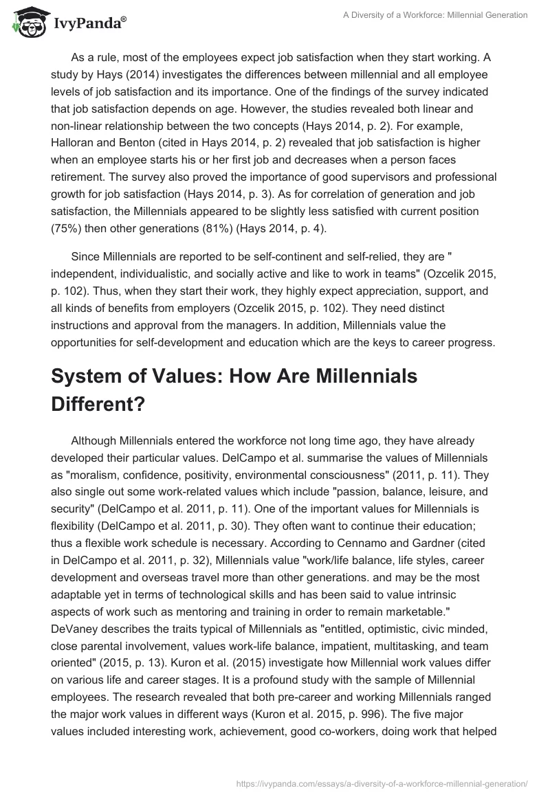 A Diversity of a Workforce: Millennial Generation. Page 3