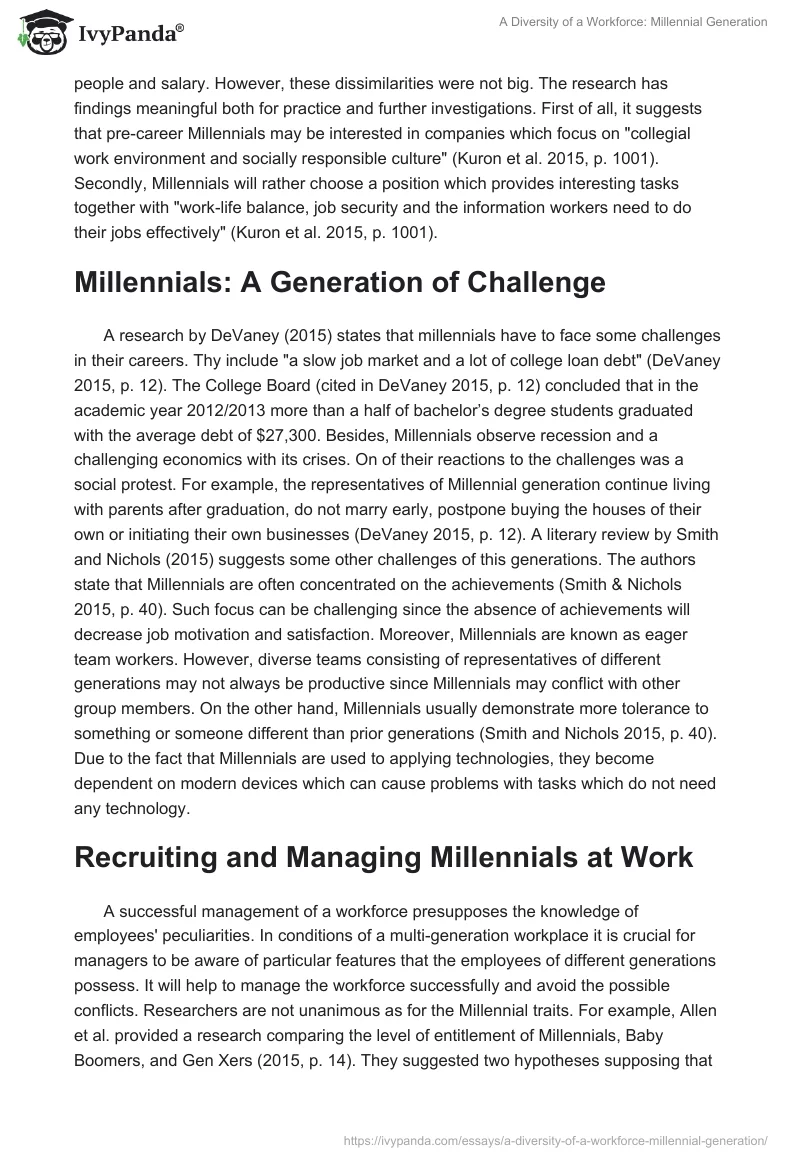 A Diversity of a Workforce: Millennial Generation. Page 4