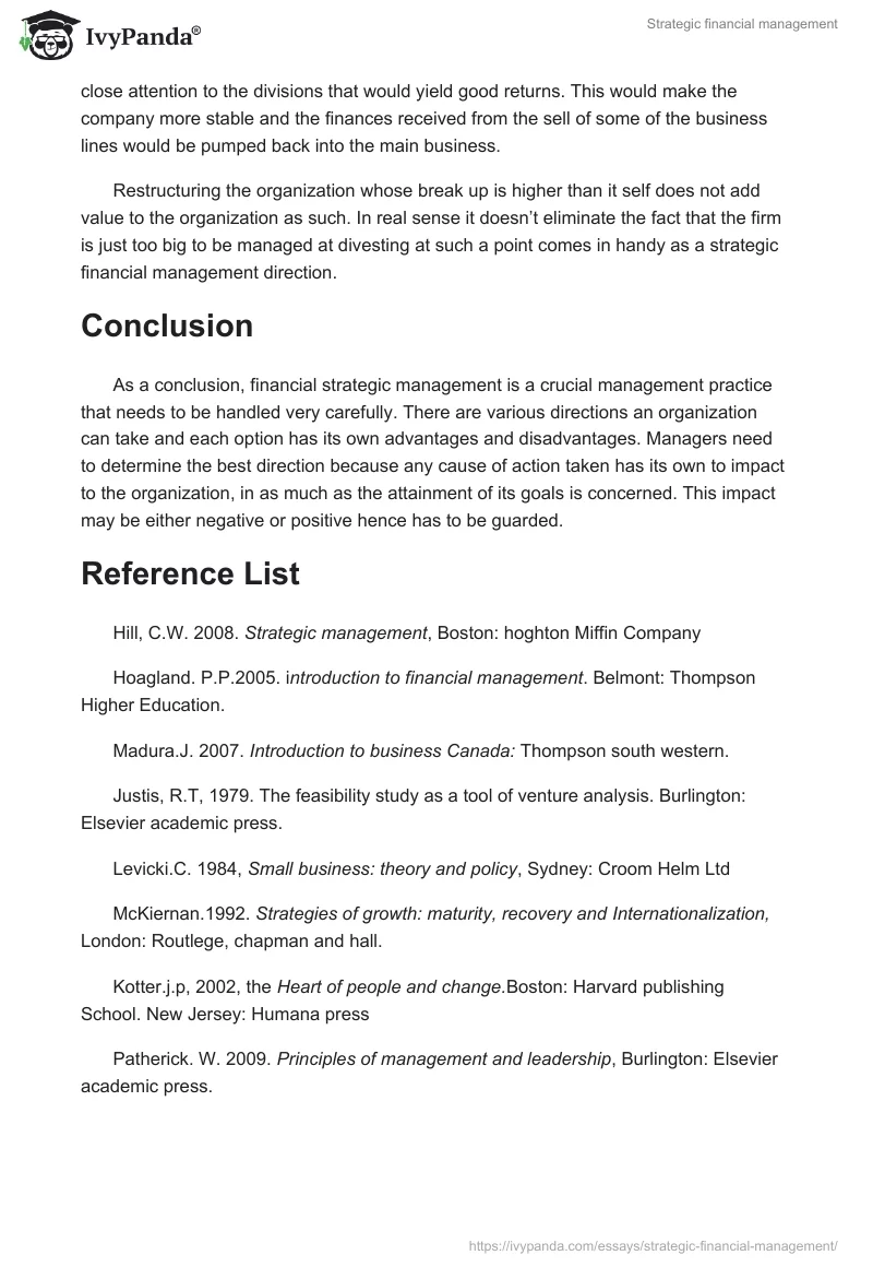 Strategic financial management. Page 4
