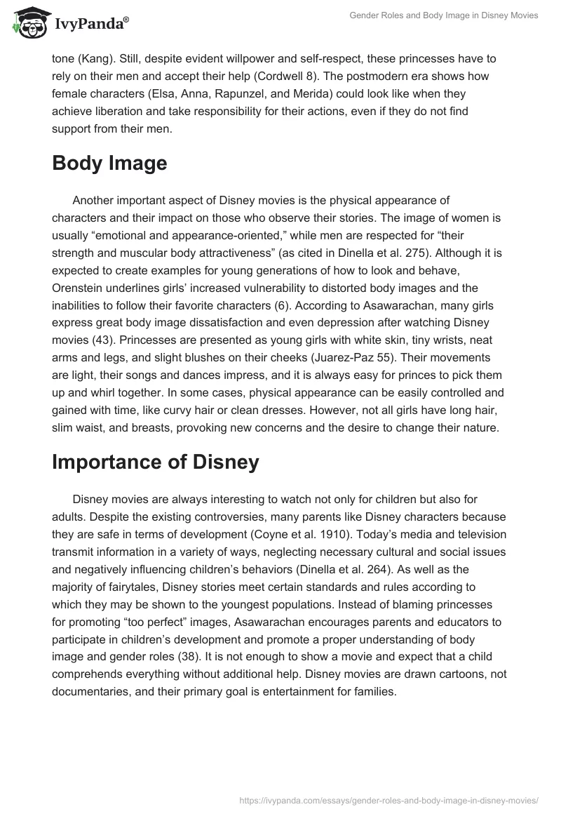 Gender Roles and Body Image in Disney Movies. Page 2