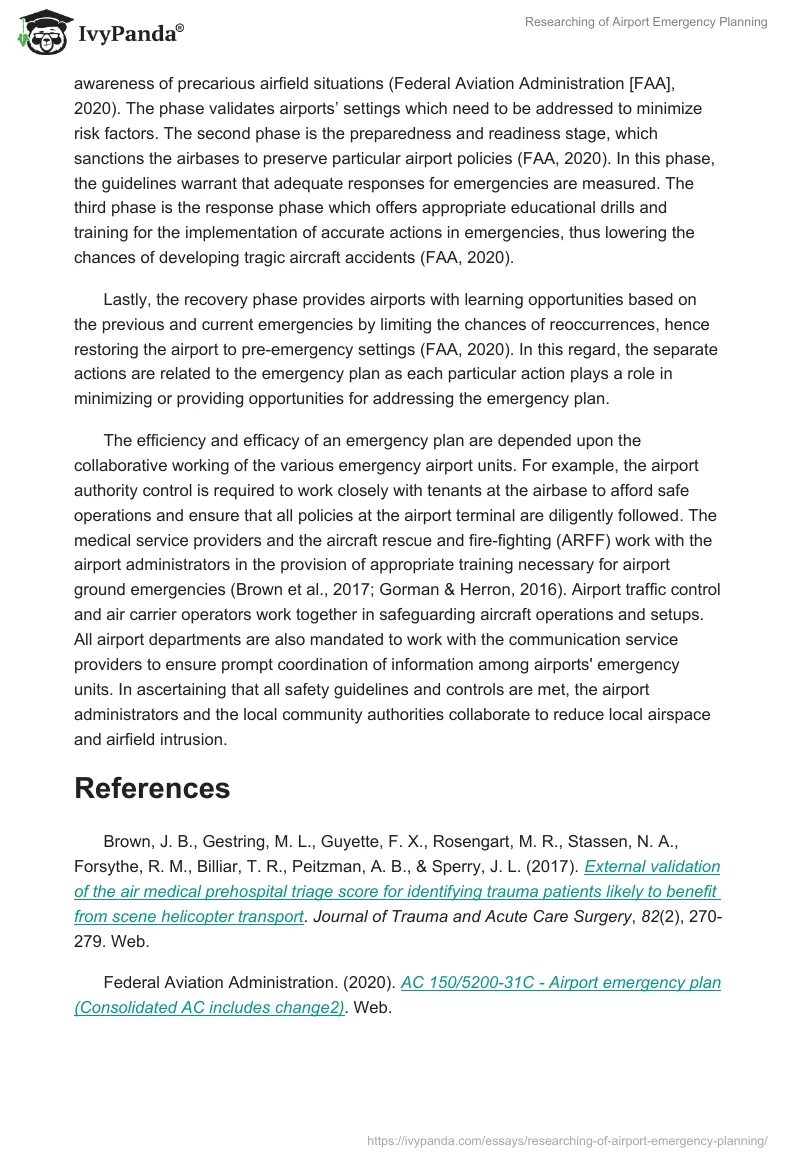 Researching of Airport Emergency Planning. Page 2