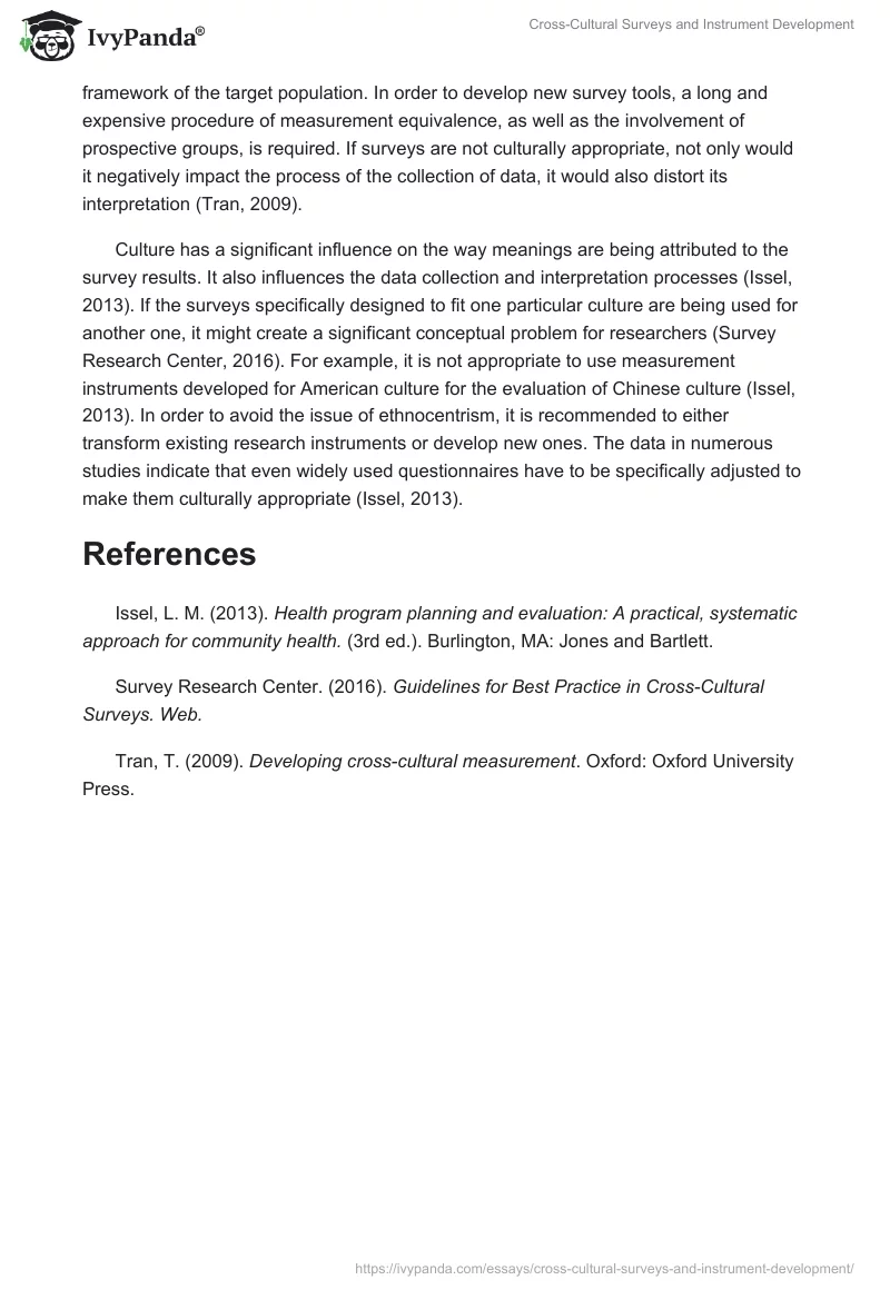 Cross-Cultural Surveys and Instrument Development. Page 2