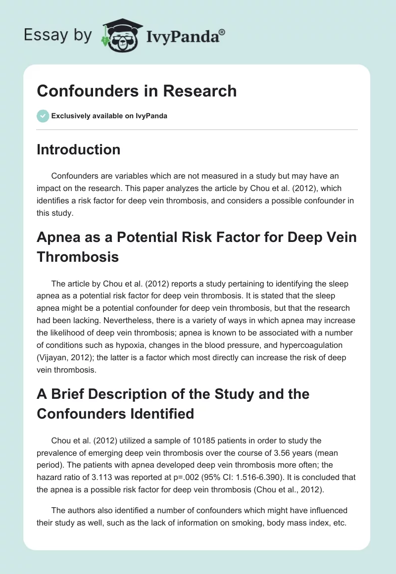 Confounders in Research. Page 1