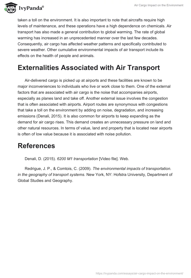 Air Cargo Impact on the Environment. Page 2