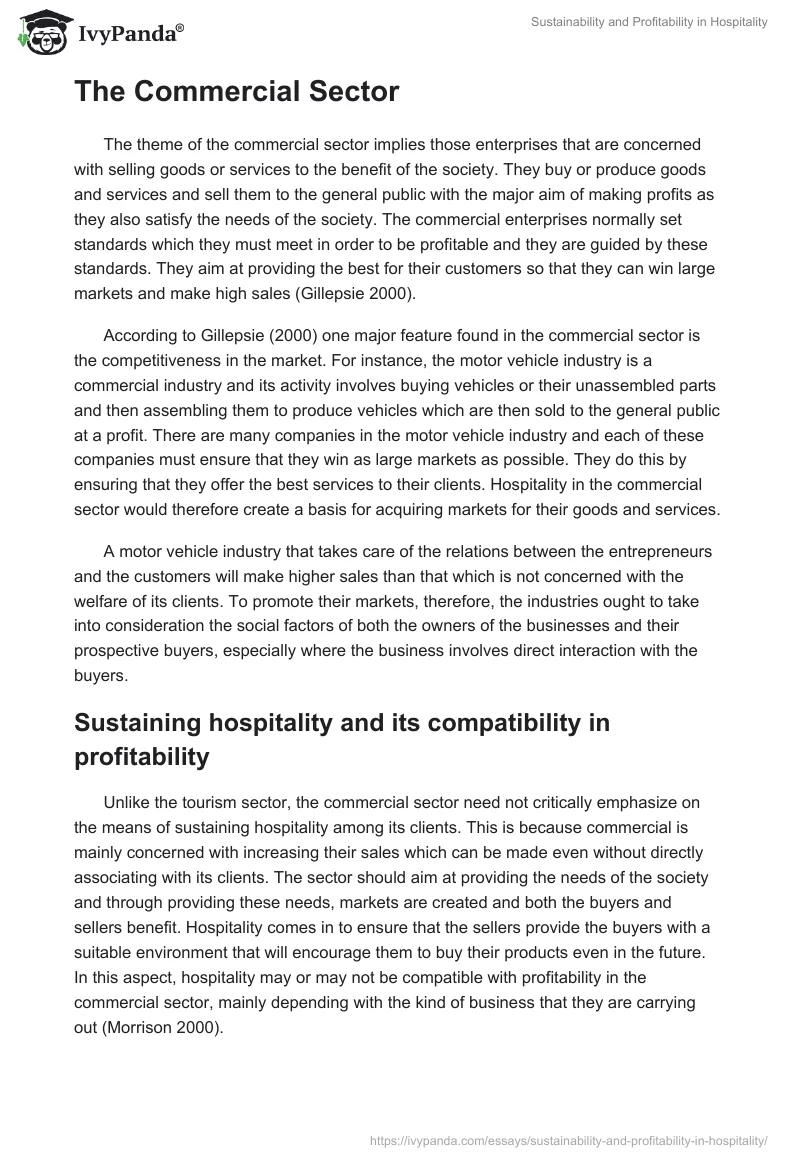 Sustainability and Profitability in Hospitality. Page 4