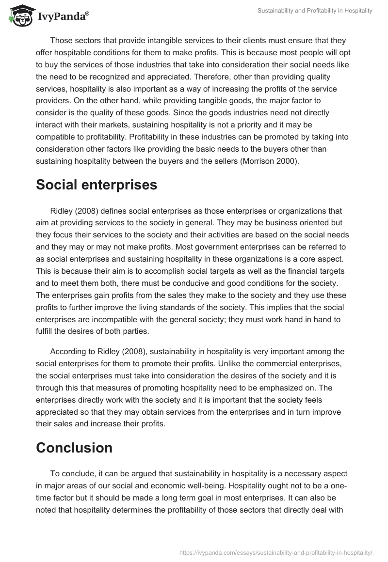 Sustainability and Profitability in Hospitality. Page 5