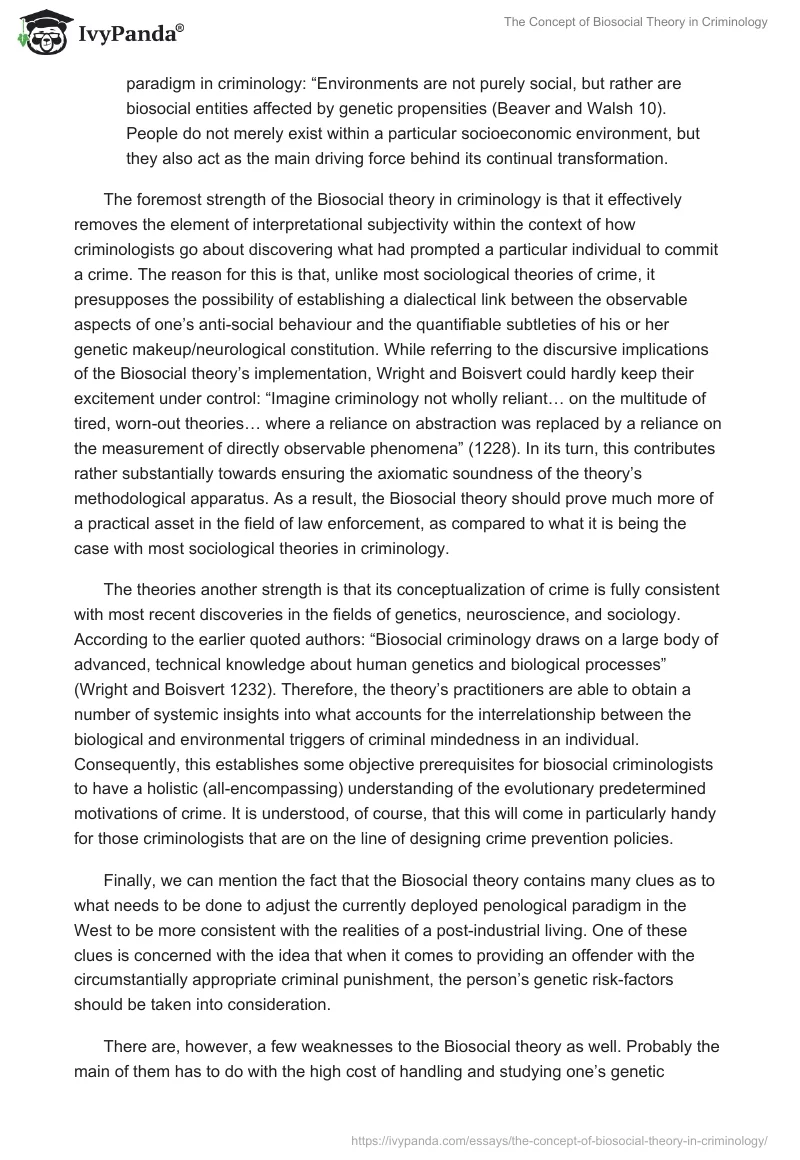 The Concept of Biosocial Theory in Criminology. Page 3