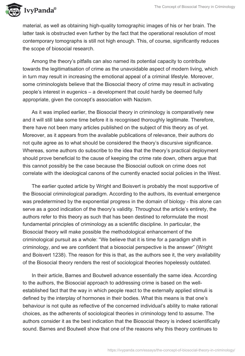The Concept of Biosocial Theory in Criminology. Page 4