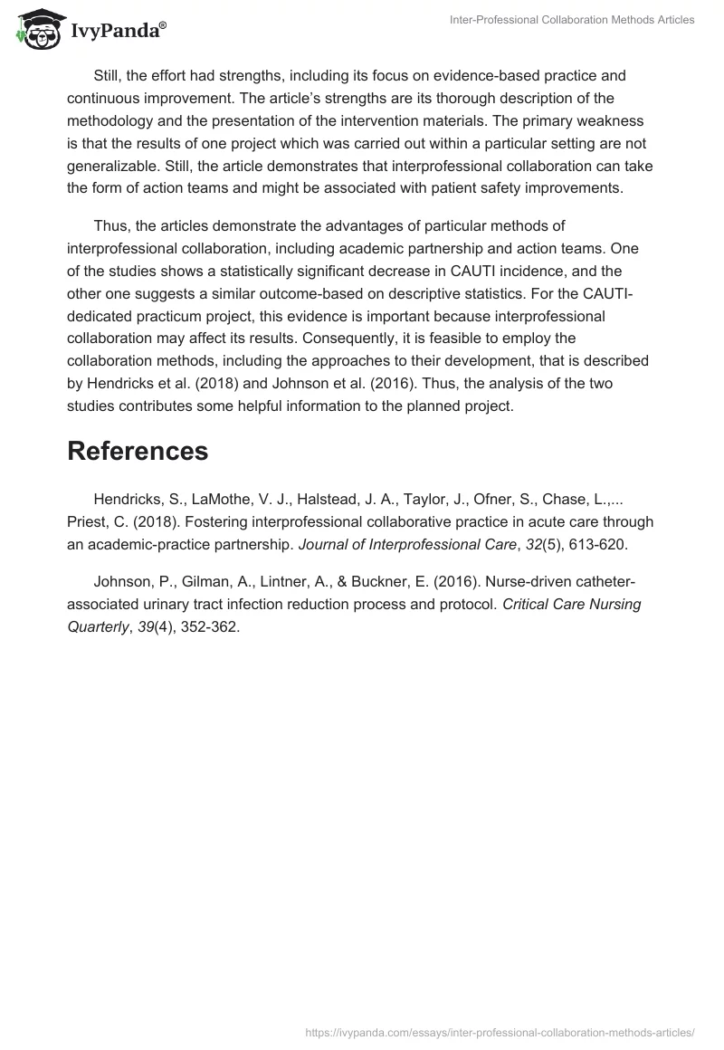 Inter-Professional Collaboration Methods Articles. Page 2