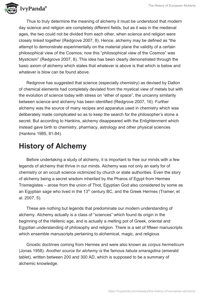 The History of European Alchemy. Page 3