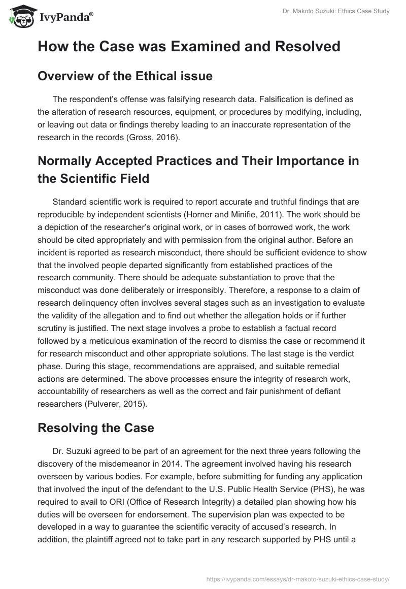 Dr. Makoto Suzuki: Ethics Case Study. Page 2