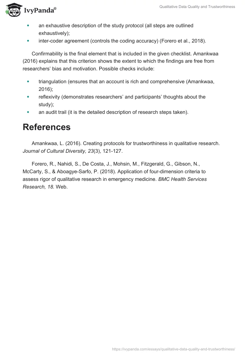 Qualitative Data Quality and Trustworthiness. Page 2