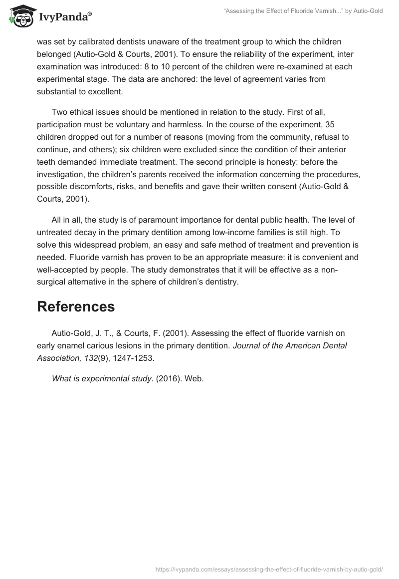 “Assessing the Effect of Fluoride Varnish...” by Autio-Gold. Page 2