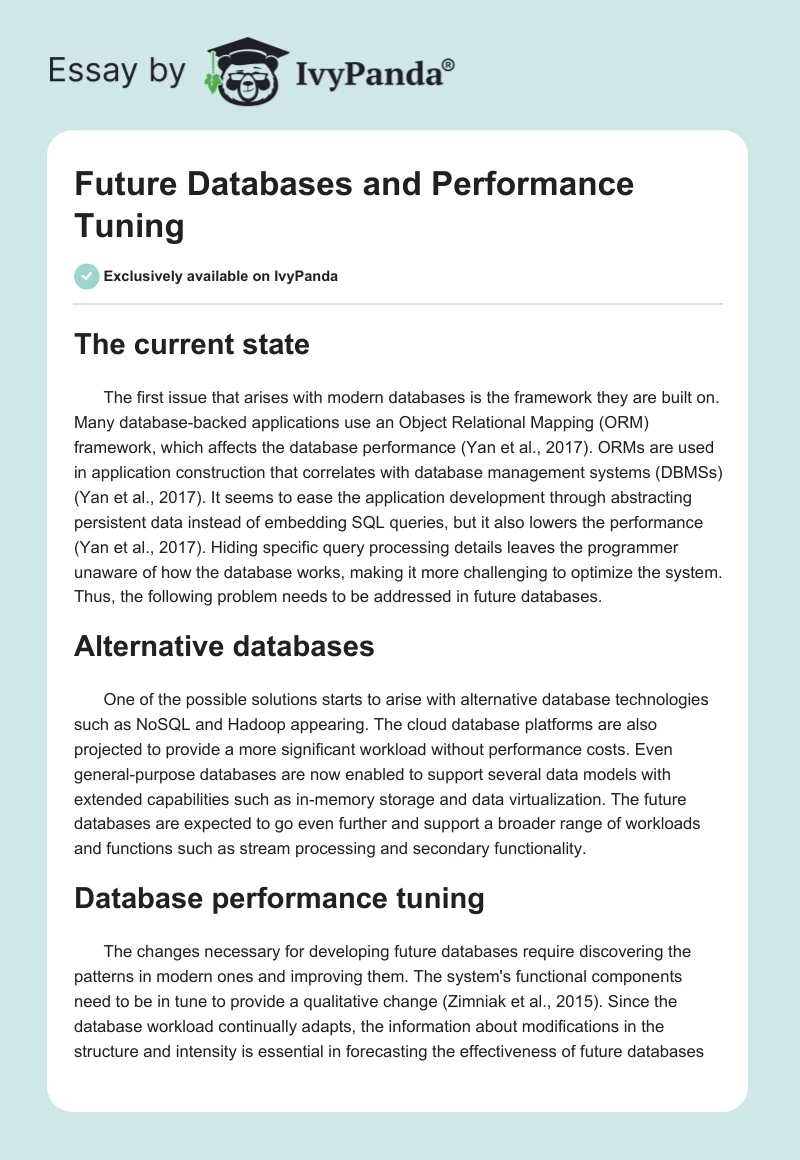 Future Databases and Performance Tuning. Page 1