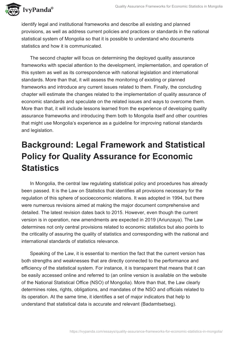 Quality Assurance Frameworks for Economic Statistics in Mongolia. Page 2