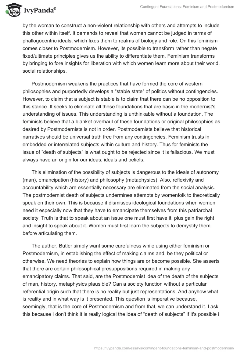 Contingent Foundations: Feminism and Postmodernism. Page 2