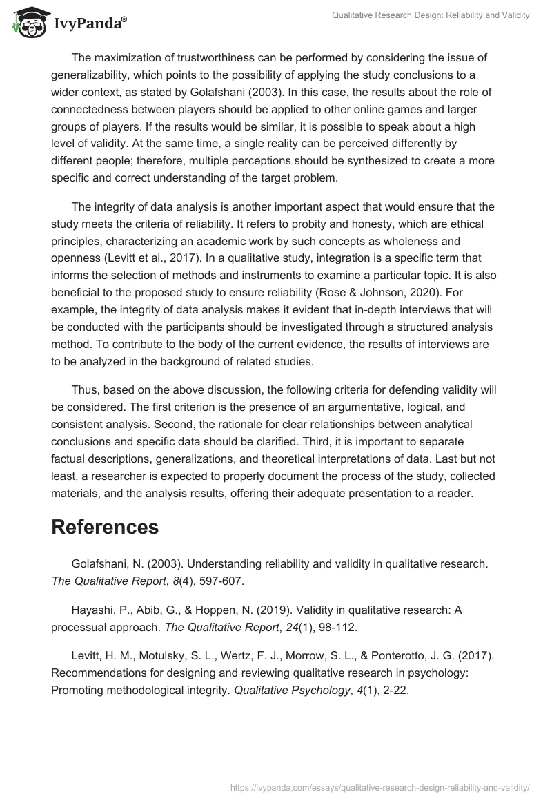 Qualitative Research Design: Reliability and Validity. Page 4