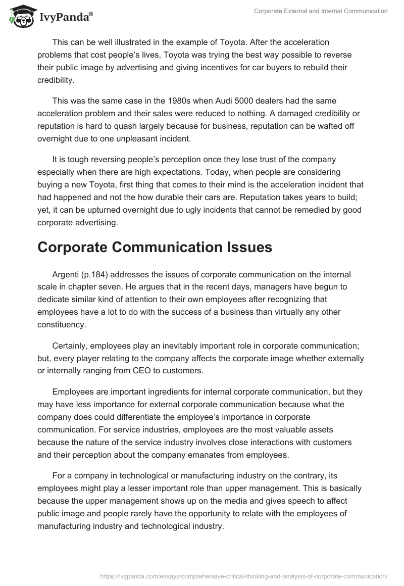 Corporate External and Internal Communication. Page 3