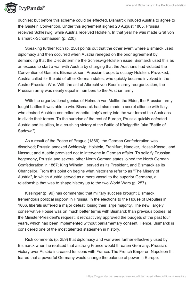 War and Diplomacy in the Politics of a Nation. Page 4