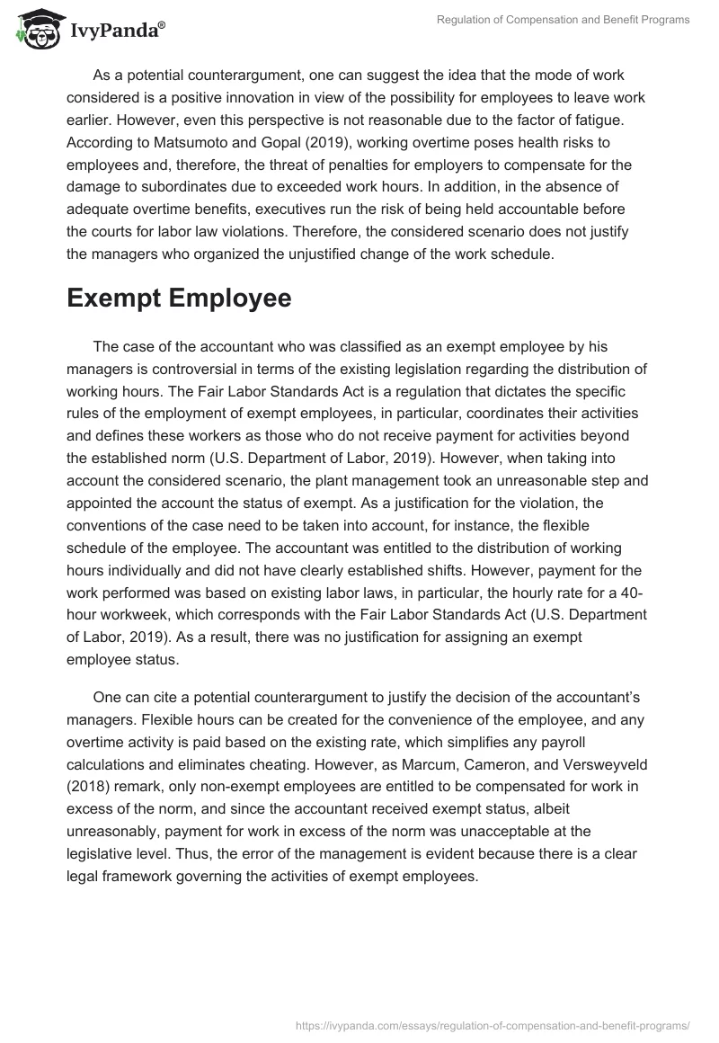 Regulation of Compensation and Benefit Programs. Page 2