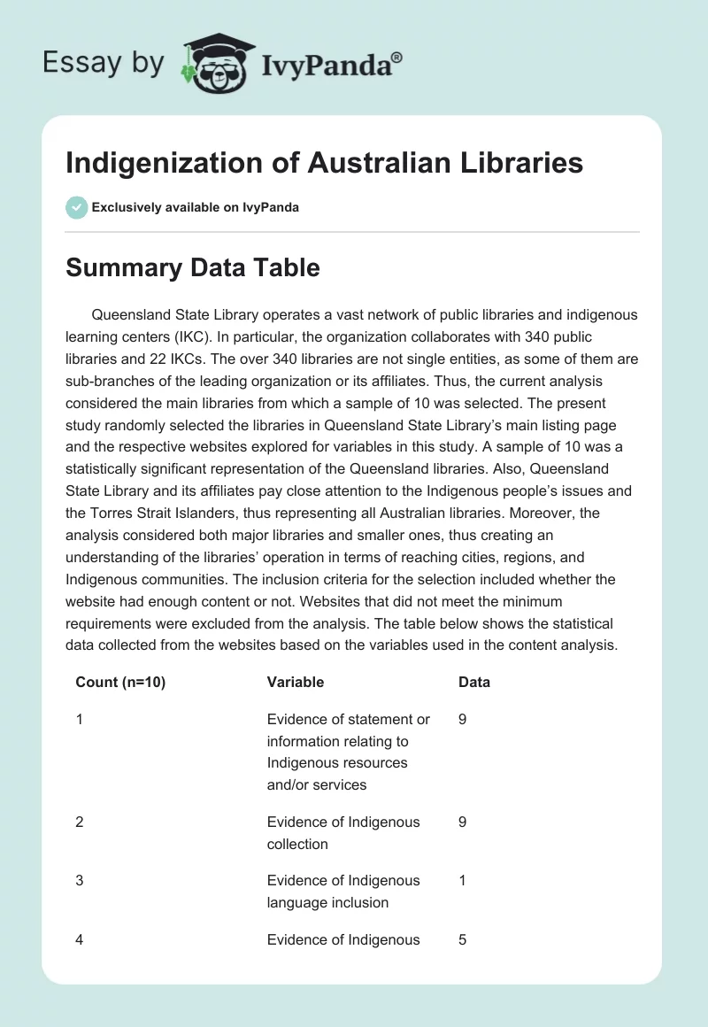 Indigenization of Australian Libraries. Page 1