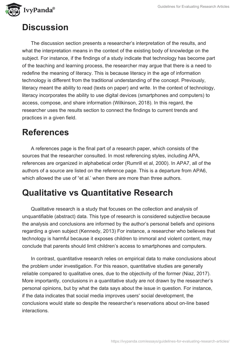 Guidelines for Evaluating Research Articles. Page 4