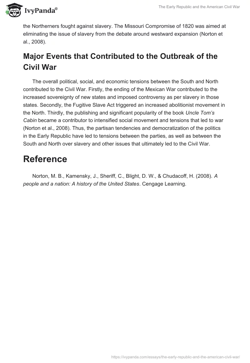 The Early Republic and the American Civil War. Page 3