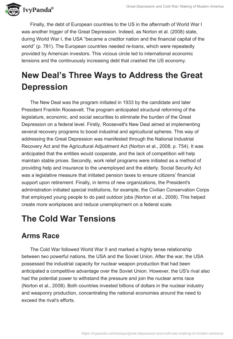 Great Depression and Cold War: Making of Modern America. Page 2