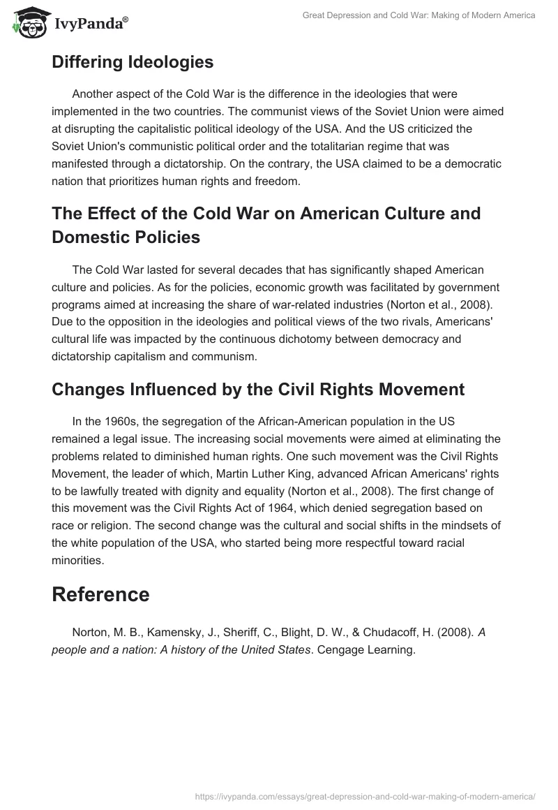 Great Depression and Cold War: Making of Modern America. Page 3