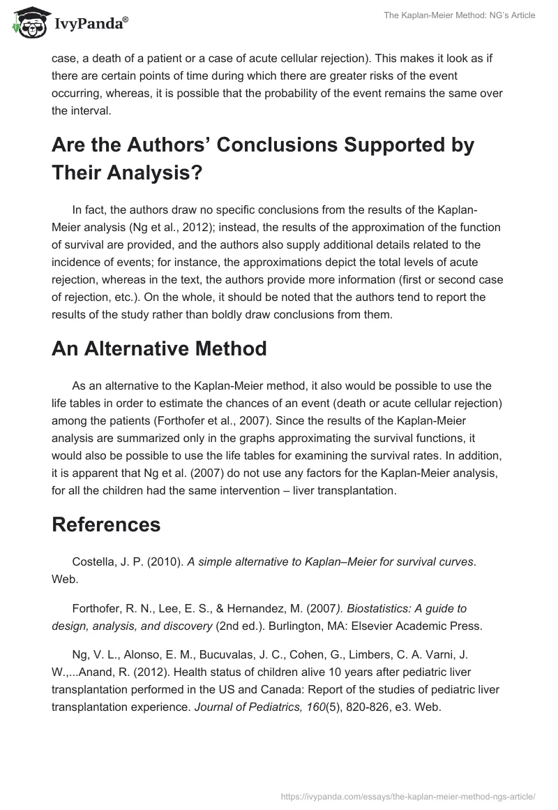 The Kaplan-Meier Method: NG’s Article. Page 2