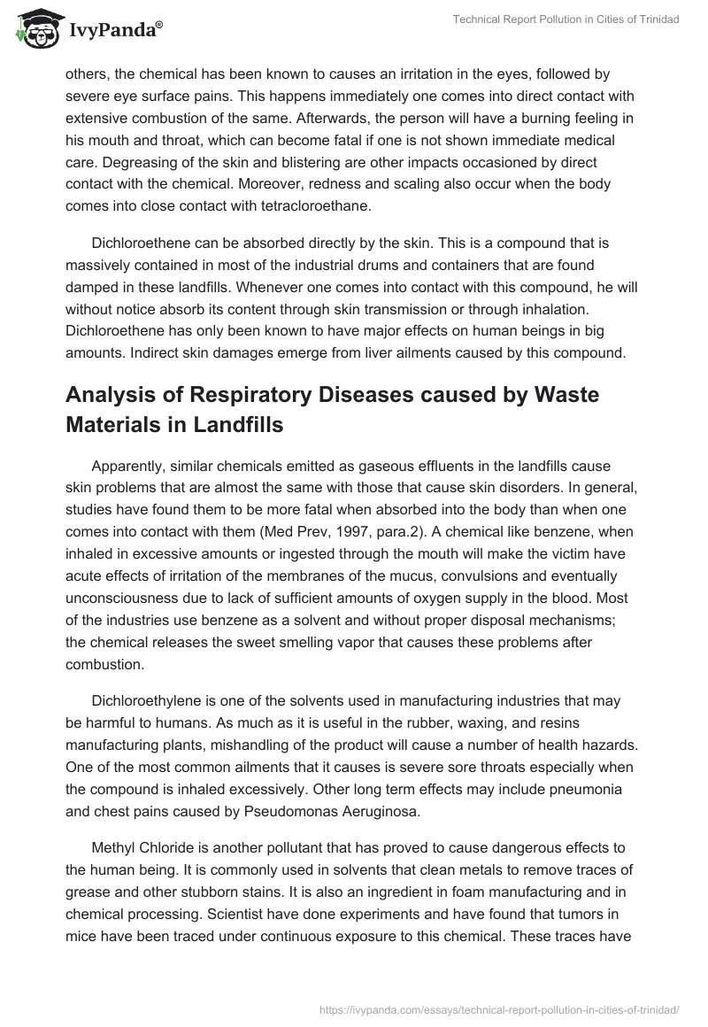 Technical Report Pollution in Cities of Trinidad. Page 4