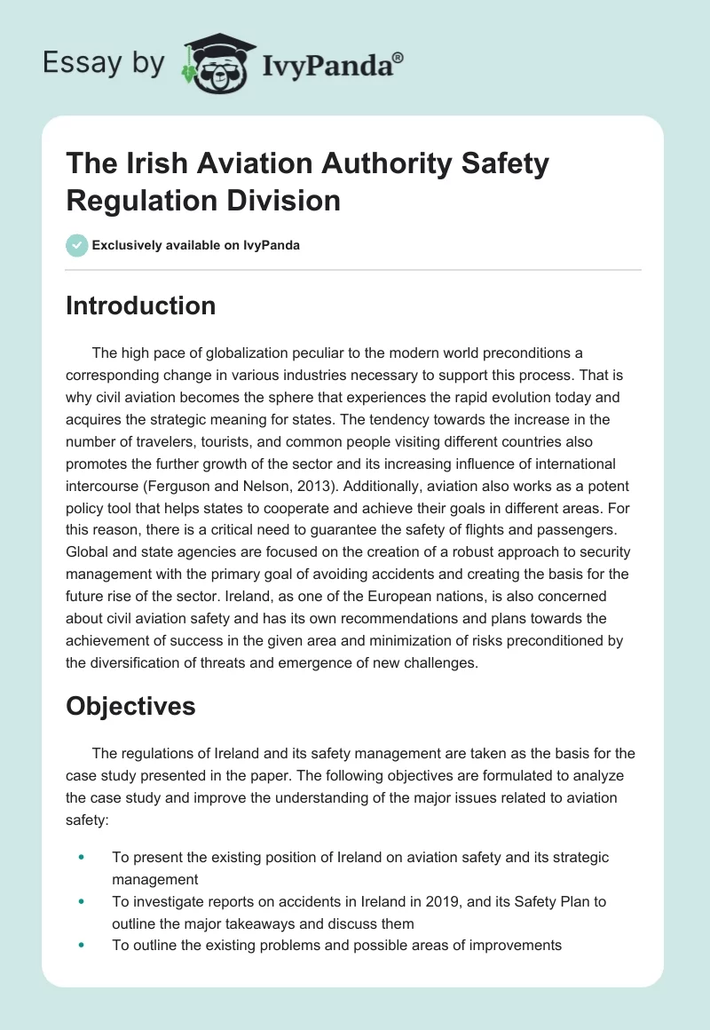 The Irish Aviation Authority Safety Regulation Division. Page 1