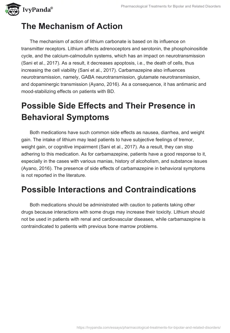 Pharmacological Treatments for Bipolar and Related Disorders. Page 2