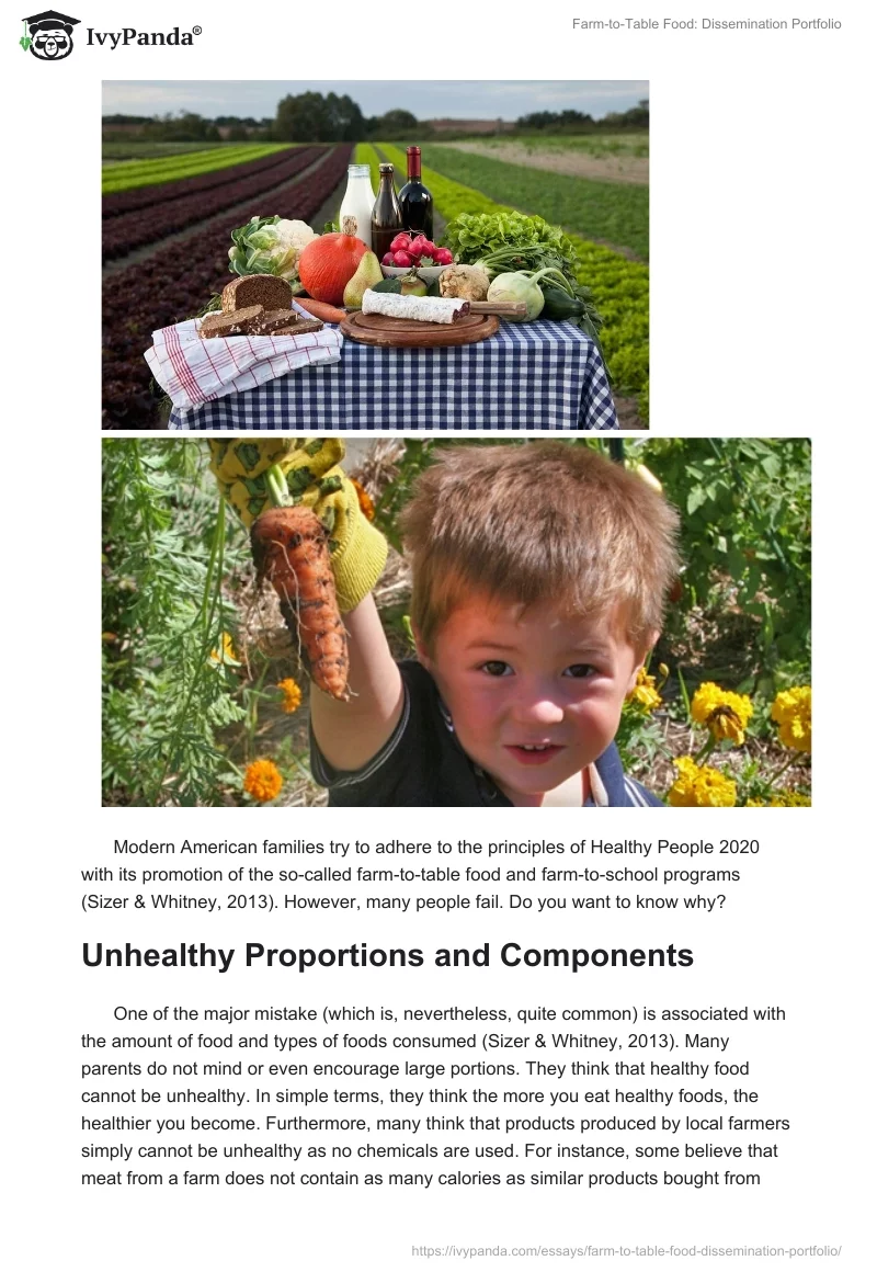 Farm-to-Table Food: Dissemination Portfolio. Page 2