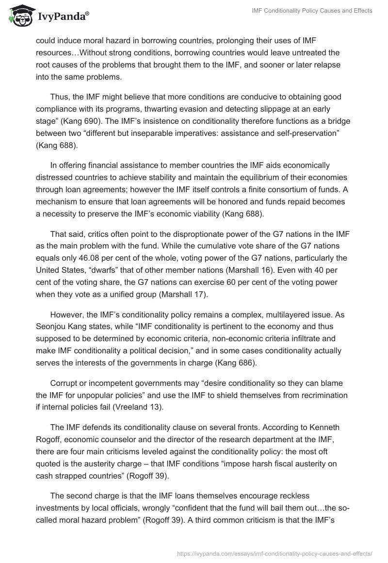 IMF Conditionality Policy Causes and Effects. Page 3