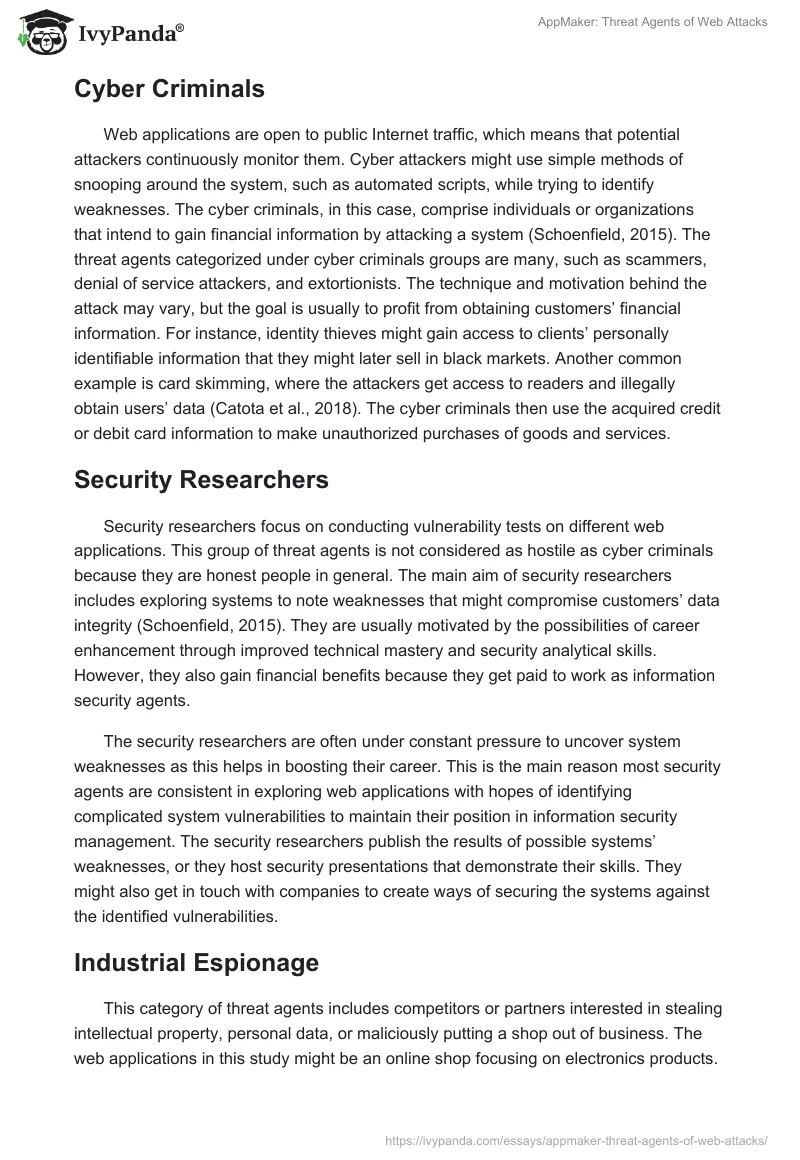 AppMaker: Threat Agents of Web Attacks. Page 2