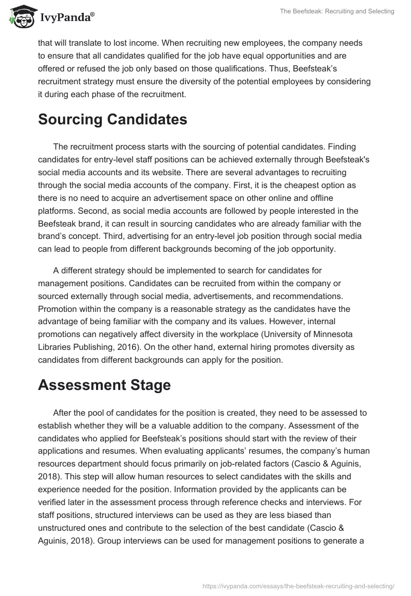 The Beefsteak: Recruiting and Selecting. Page 2
