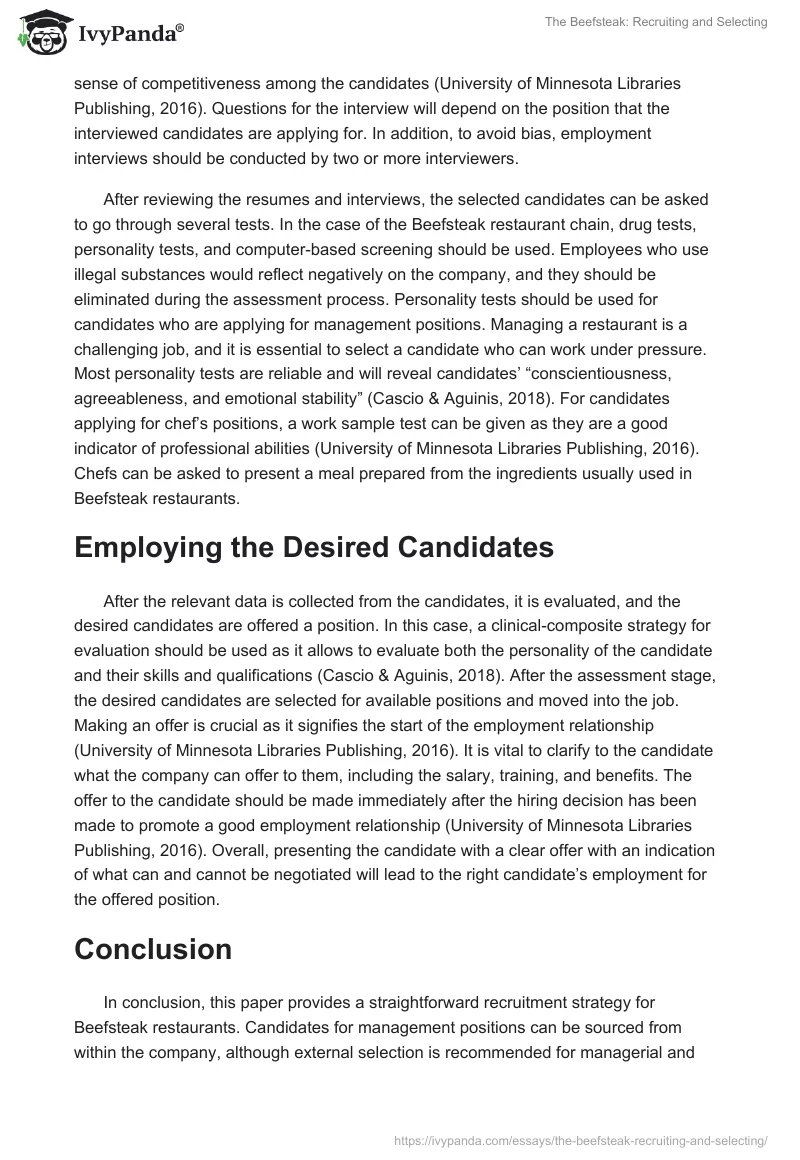 The Beefsteak: Recruiting and Selecting. Page 3